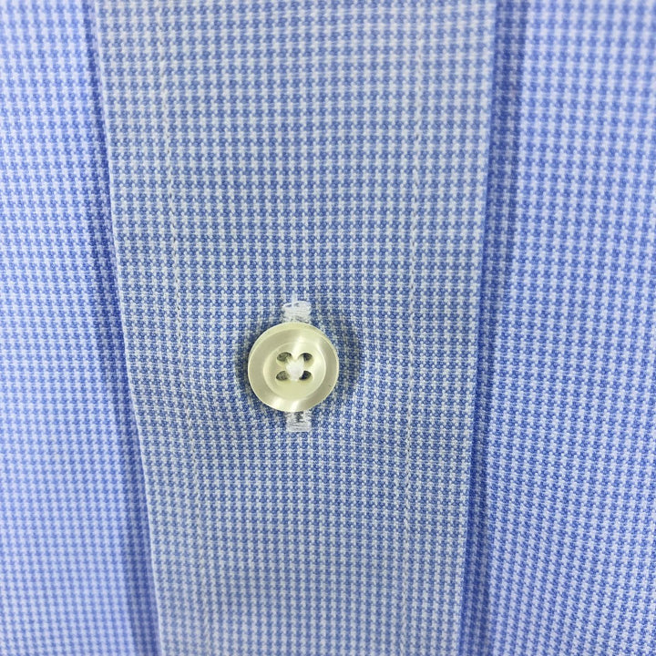 Brooks Brothers Est.1818 Houndstooth Pattern Long Sleeve Button-Down Shirt Men's XL cotton Blue type light blue Vintage Second Hand