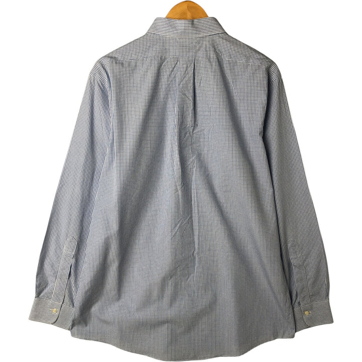 Brooks Brothers Est.1818 CLASSIC Wide Collar Long Sleeve Cotton Check Shirt Men's Size L Supima Cotton blue type Vintage Second Hand