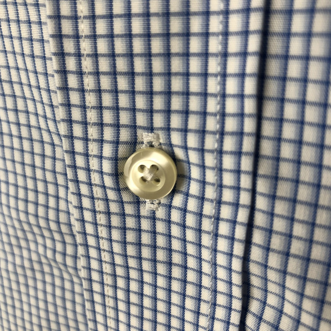 Brooks Brothers Est.1818 CLASSIC Wide Collar Long Sleeve Cotton Check Shirt Men's Size L Supima Cotton blue type Vintage Second Hand