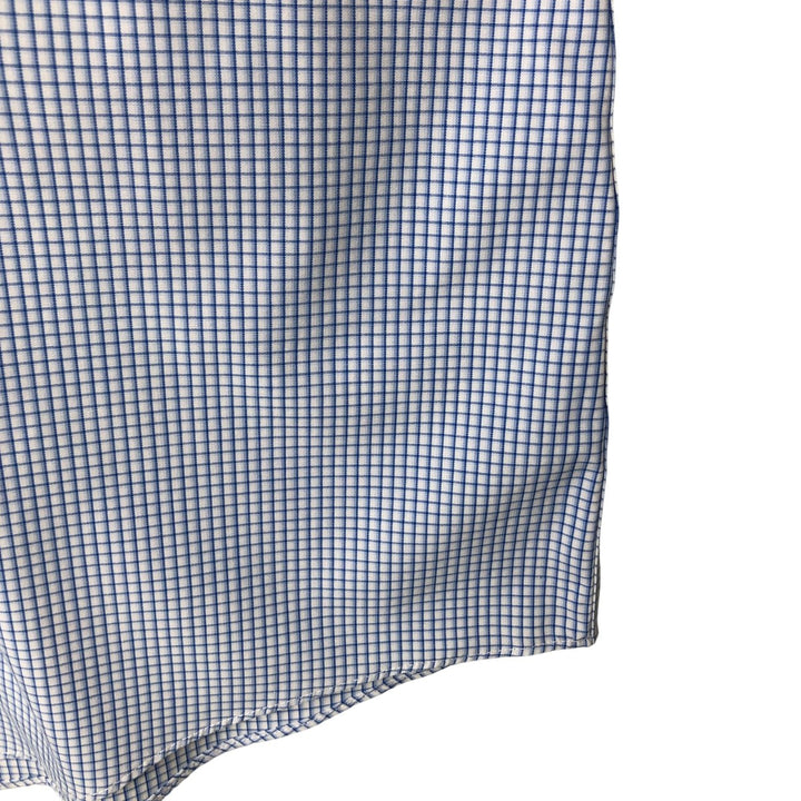 Brooks Brothers Est.1818 CLASSIC Wide Collar Long Sleeve Cotton Check Shirt Men's Size L Supima Cotton blue type Vintage Second Hand