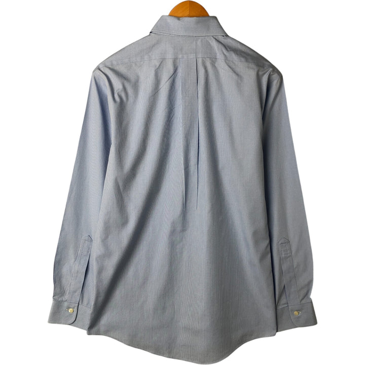 Brooks Brothers Est.1818 Houndstooth Pattern Long Sleeve Button-Down Shirt, Men's M cotton Blue type light blue Vintage Second Hand