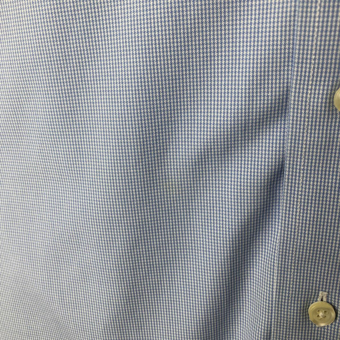 Brooks Brothers Est.1818 Houndstooth Pattern Long Sleeve Button-Down Shirt, Men's M cotton Blue type light blue Vintage Second Hand