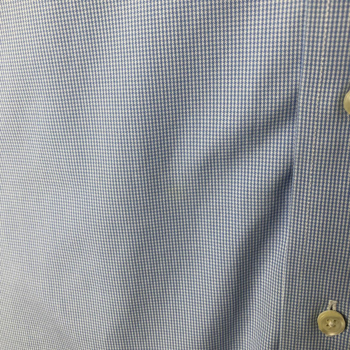Brooks Brothers Est.1818 Houndstooth Pattern Long Sleeve Button-Down Shirt, Men's M cotton Blue type light blue Vintage Second Hand