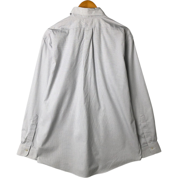 Brooks Brothers Est.1818 MADISON Long Sleeve Button-Down Check Shirt, Men's Size L Supima Cotton white type Vintage Second Hand