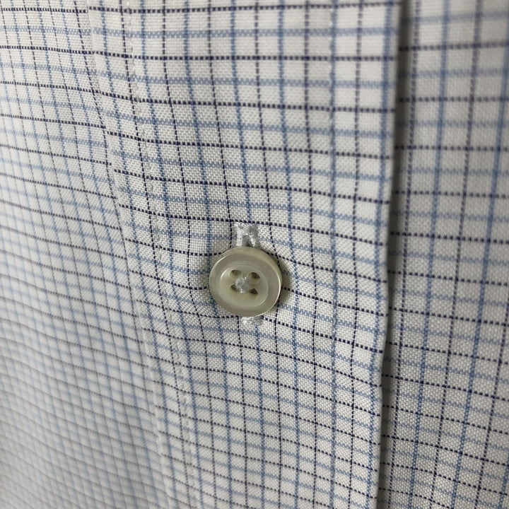 Brooks Brothers Est.1818 MADISON Long Sleeve Button-Down Check Shirt, Men's Size L Supima Cotton white type Vintage Second Hand