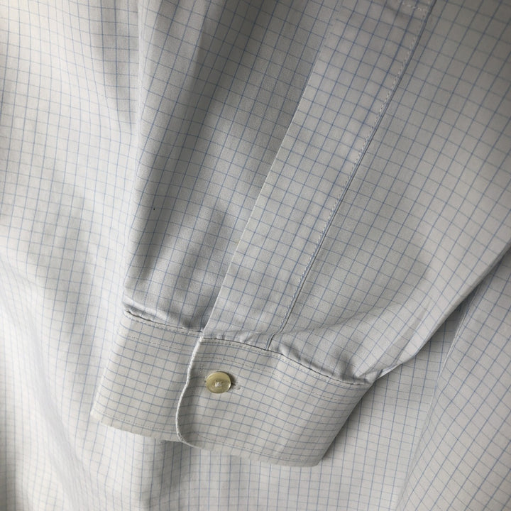 Brooks Brothers Est.1818 Wide Collar Long Sleeve Cotton Check Shirt Men's Size L cotton white type Vintage Second Hand