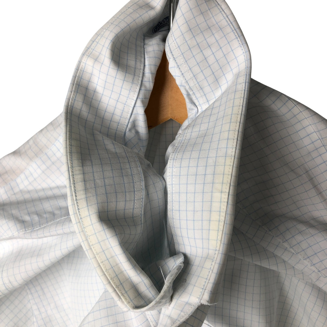 Brooks Brothers Est.1818 Wide Collar Long Sleeve Cotton Check Shirt Men's Size L cotton white type Vintage Second Hand