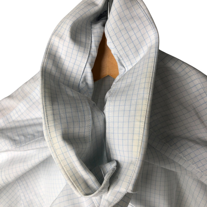 Brooks Brothers Est.1818 Wide Collar Long Sleeve Cotton Check Shirt Men's Size L cotton white type Vintage Second Hand