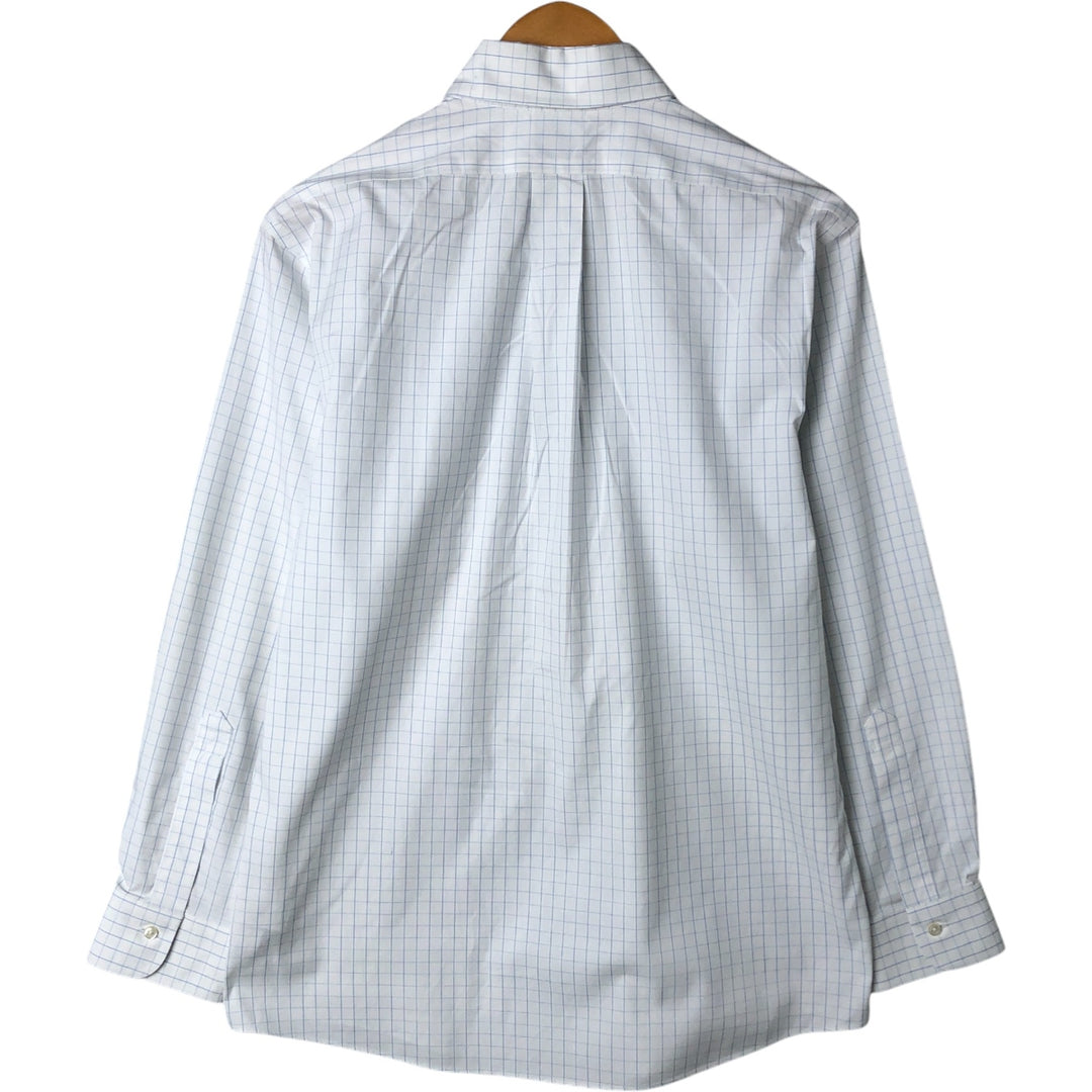 Brooks Brothers Est.1818 Long Sleeve Button-Down Check Shirt, Men's Size M cotton white type Vintage Second Hand