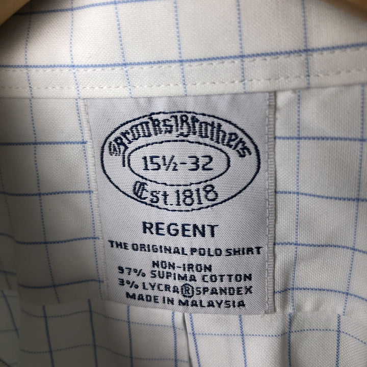 Brooks Brothers Est.1818 Long Sleeve Button-Down Check Shirt, Men's Size M cotton white type Vintage Second Hand