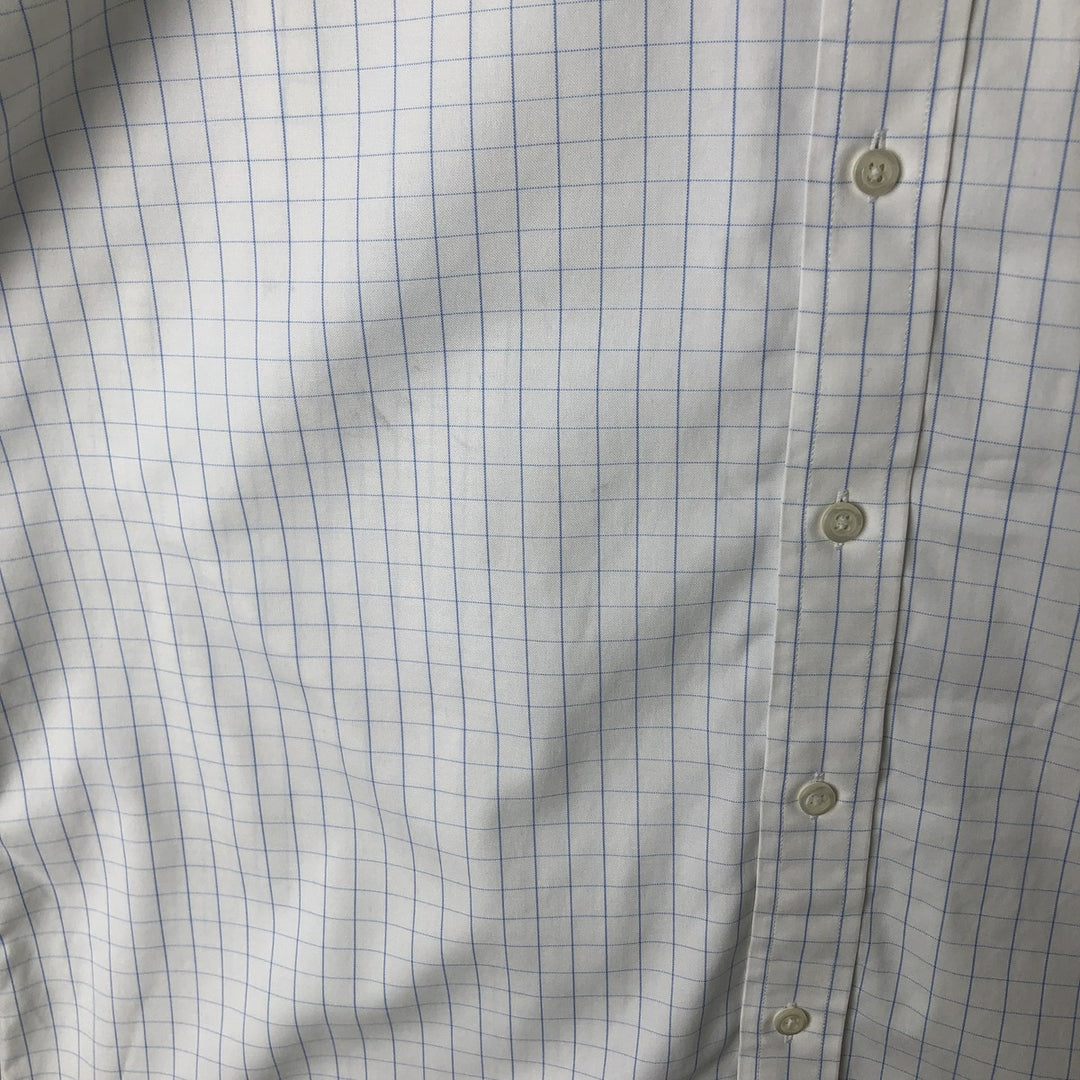 Brooks Brothers Est.1818 Long Sleeve Button-Down Check Shirt, Men's Size M cotton white type Vintage Second Hand