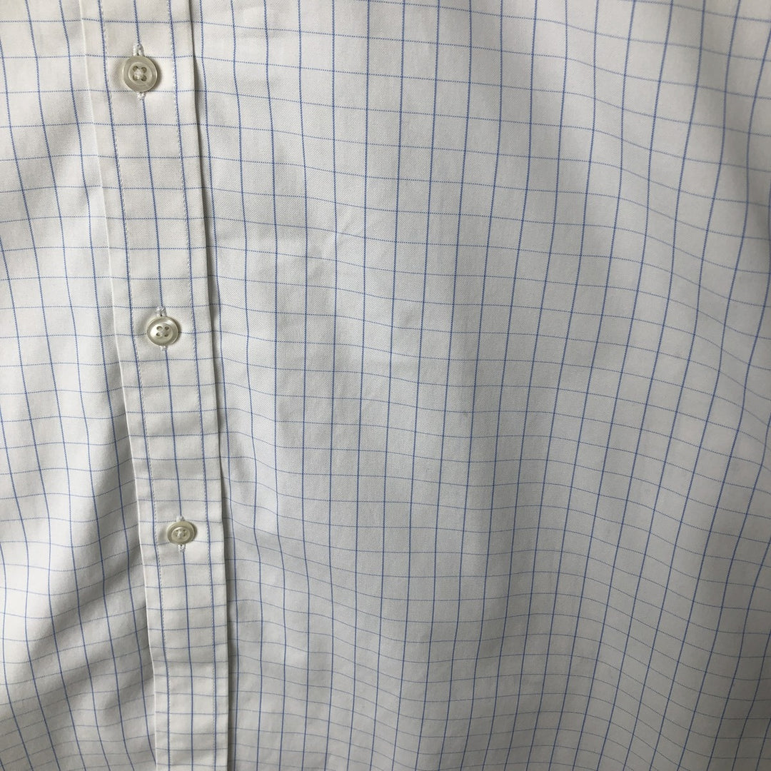 Brooks Brothers Est.1818 Long Sleeve Button-Down Check Shirt, Men's Size M cotton white type Vintage Second Hand