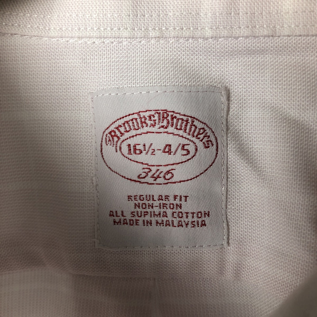 Brooks Brothers 346 Wide Collar Long Sleeve Check Shirt, Men's Size L cotton pink type Vintage Second Hand