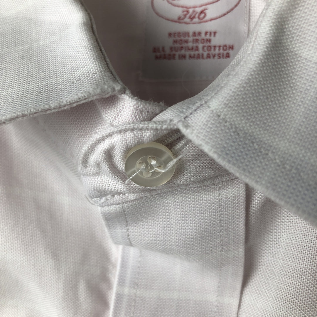 Brooks Brothers 346 Wide Collar Long Sleeve Check Shirt, Men's Size L cotton pink type Vintage Second Hand