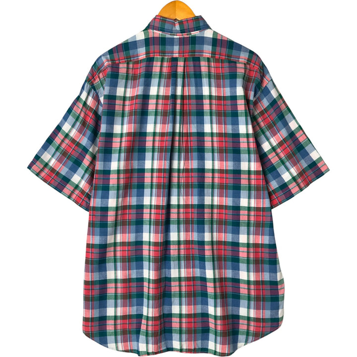 Ralph Lauren BLAKE short sleeve button down check shirt, men's size L cotton blue type Vintage Second Hand