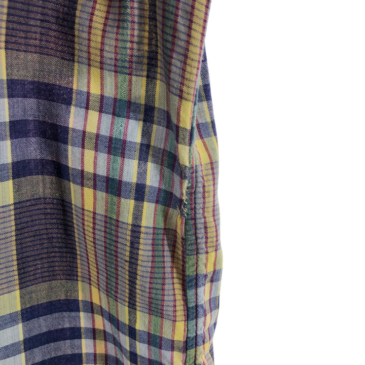 Ralph Lauren short sleeve button down check shirt, men's XL size cotton blue type Vintage Second Hand