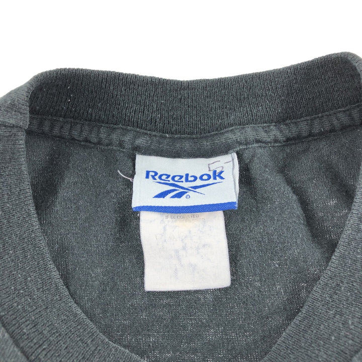 00'S Reebok logo print T-shirt, men's size M unclear black type Vintage Second Hand