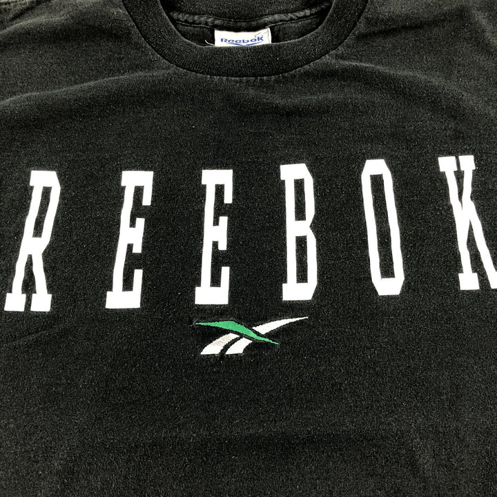 00'S Reebok logo print T-shirt, men's size M unclear black type Vintage Second Hand