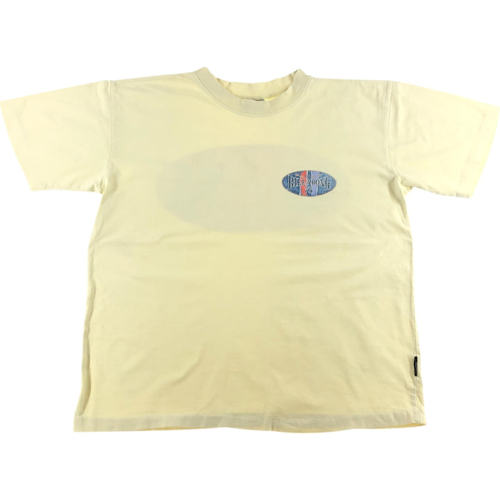 90'S Billabong Back Print Surf Skate T-shirt Men's M Size Vintage cotton yellow type Vintage Second Hand