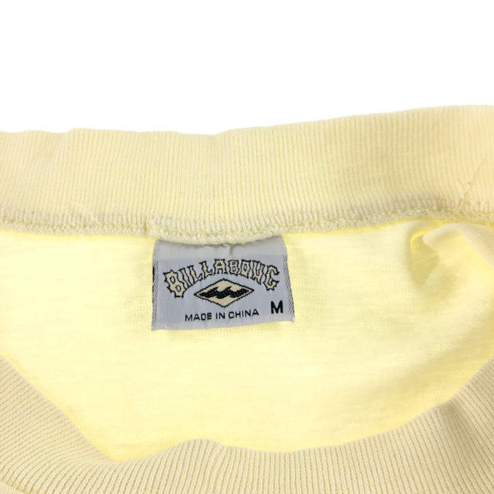 90'S Billabong Back Print Surf Skate T-shirt Men's M Size Vintage cotton yellow type Vintage Second Hand