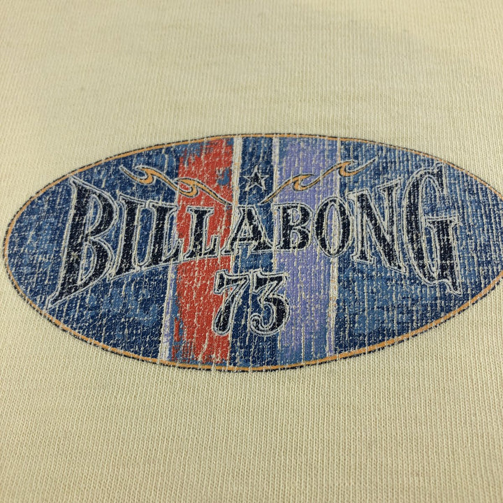 90'S Billabong Back Print Surf Skate T-shirt Men's M Size Vintage cotton yellow type Vintage Second Hand