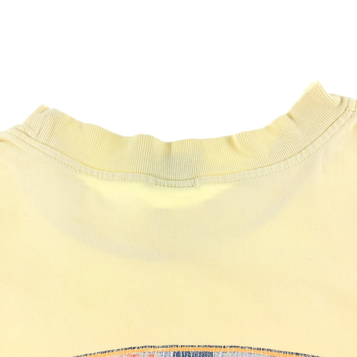 90'S Billabong Back Print Surf Skate T-shirt Men's M Size Vintage cotton yellow type Vintage Second Hand