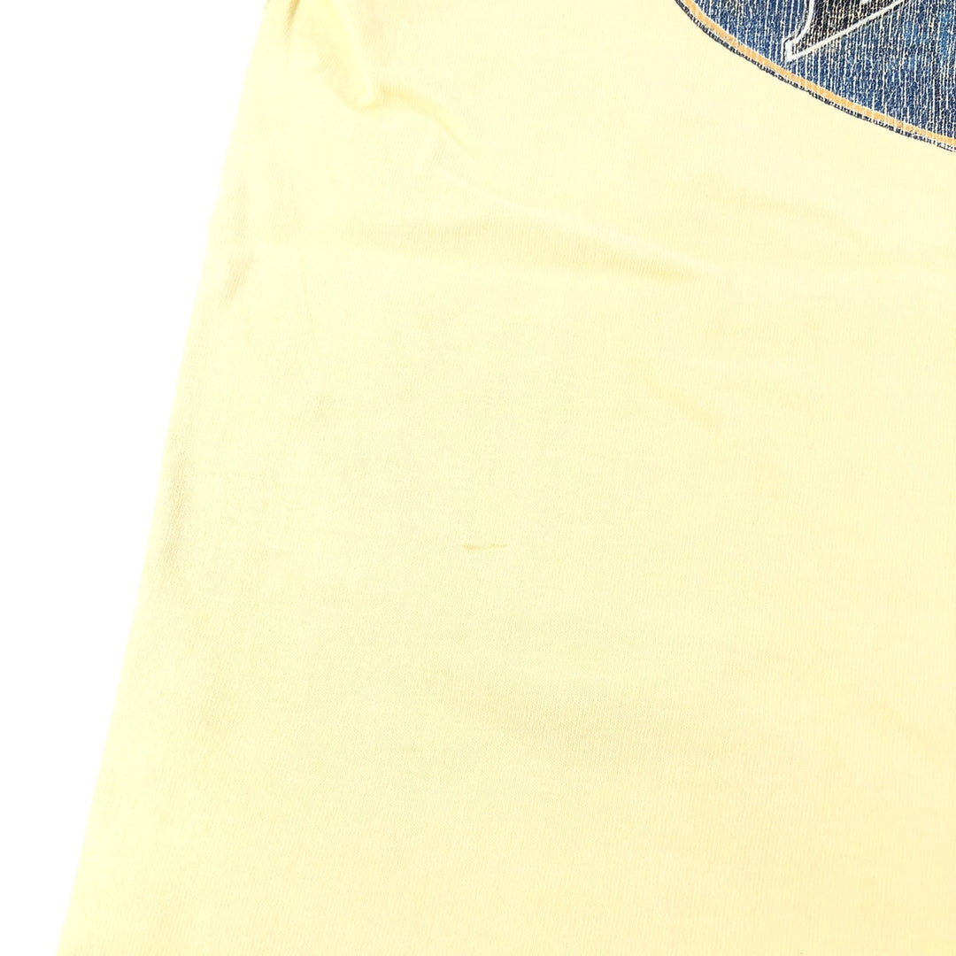 90'S Billabong Back Print Surf Skate T-shirt Men's M Size Vintage cotton yellow type Vintage Second Hand