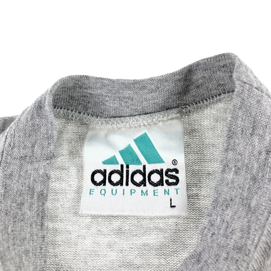 90'S Adidas Trefoil Logo Logo Print T-Shirt Men's L Size Vintage unclear gray type Vintage Second Hand