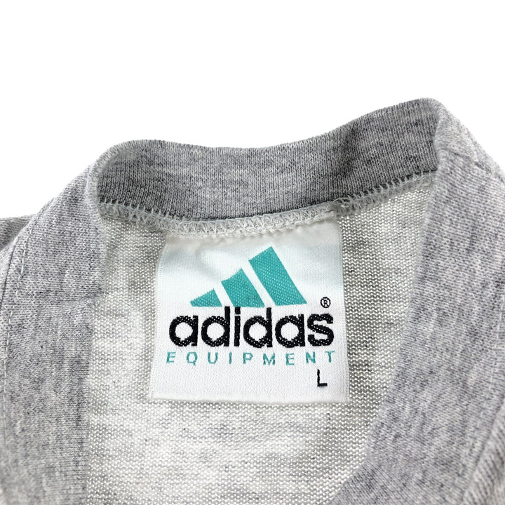 90'S Adidas Trefoil Logo Logo Print T-Shirt Men's L Size Vintage unclear gray type Vintage Second Hand