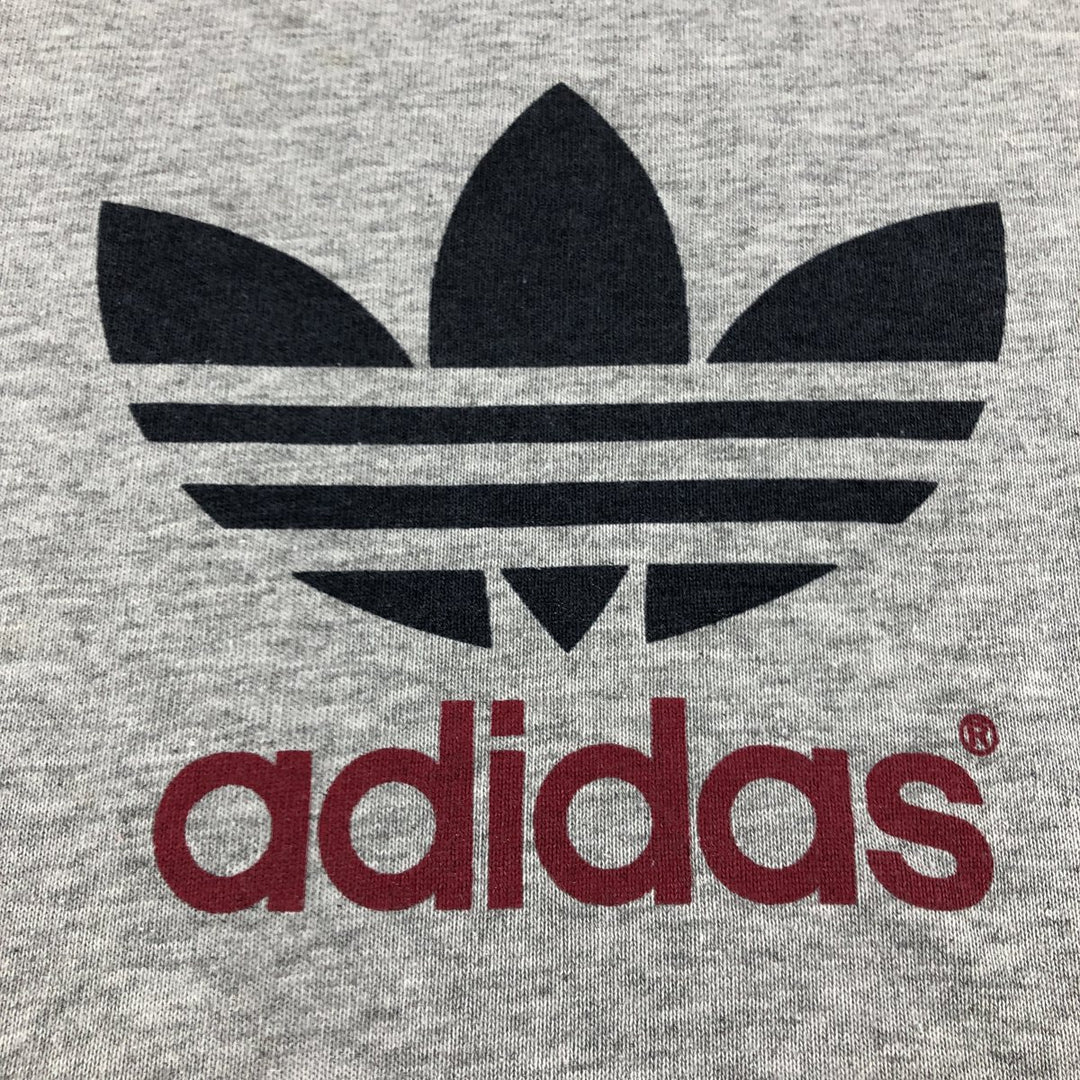 90'S Adidas Trefoil Logo Logo Print T-Shirt Men's L Size Vintage unclear gray type Vintage Second Hand