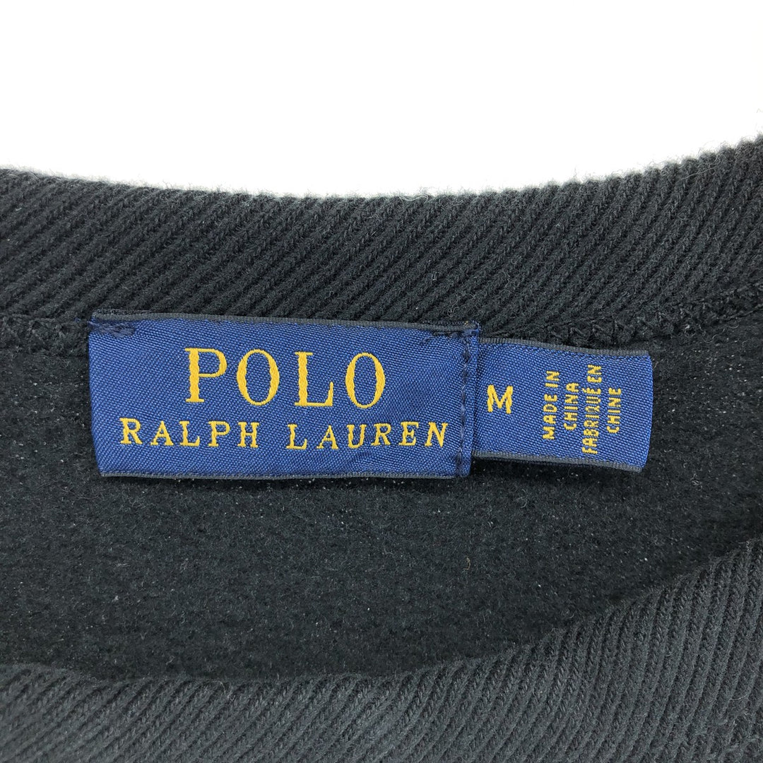 Ralph Lauren POLO RALPH LAUREN Polo Bear Print Sweatshirt Trainer Women's M size cotton black type Vintage Second Hand