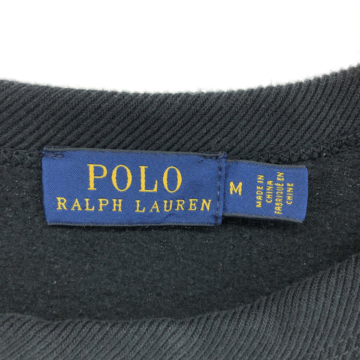 Ralph Lauren POLO RALPH LAUREN Polo Bear Print Sweatshirt Trainer Women's M size cotton black type Vintage Second Hand