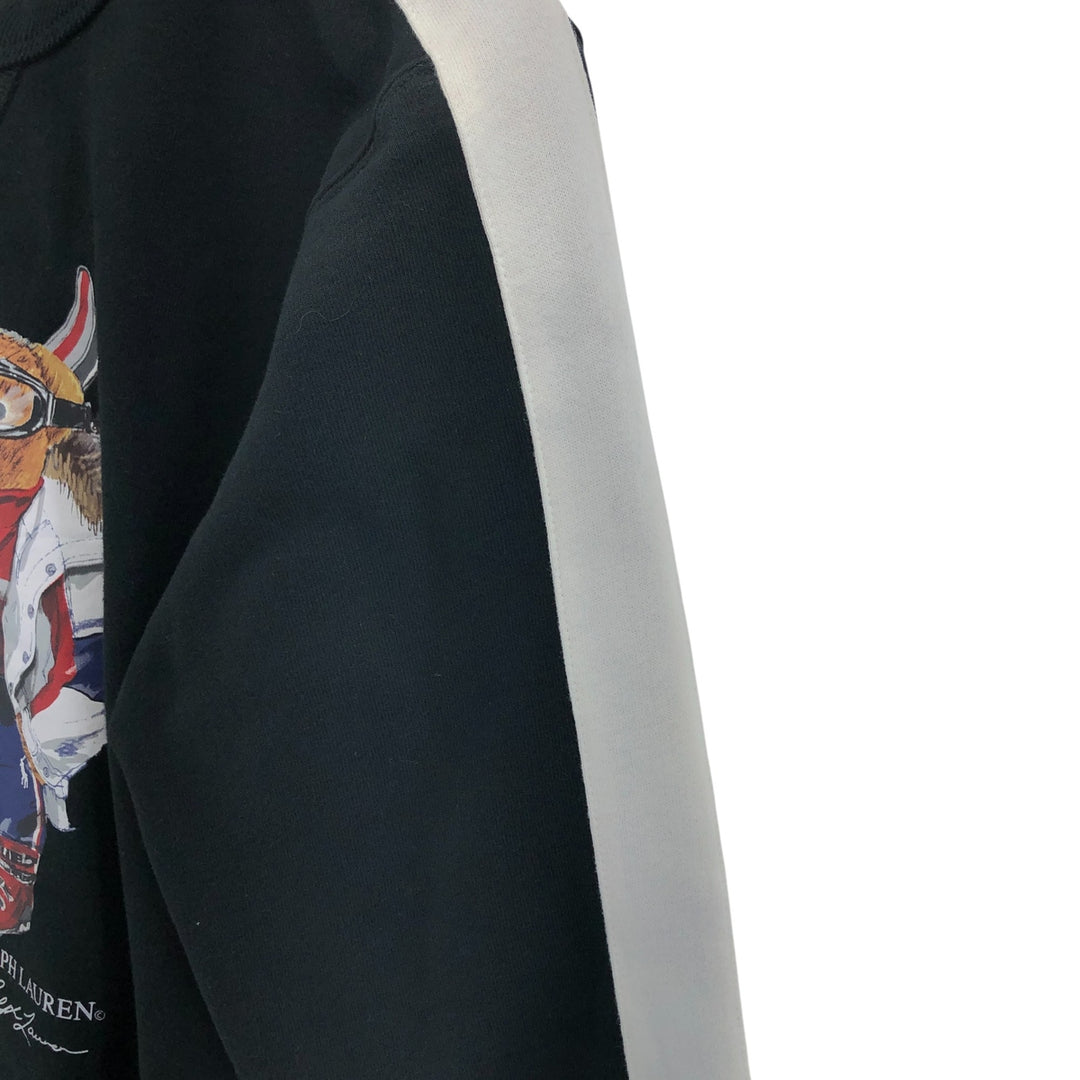 Ralph Lauren POLO RALPH LAUREN Polo Bear Print Sweatshirt Trainer Women's M size cotton black type Vintage Second Hand