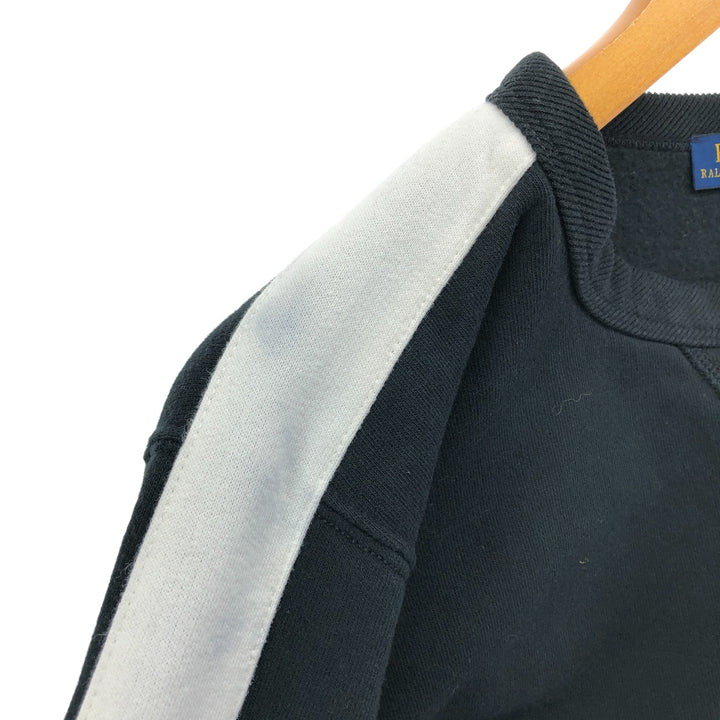 Ralph Lauren POLO RALPH LAUREN Polo Bear Print Sweatshirt Trainer Women's M size cotton black type Vintage Second Hand
