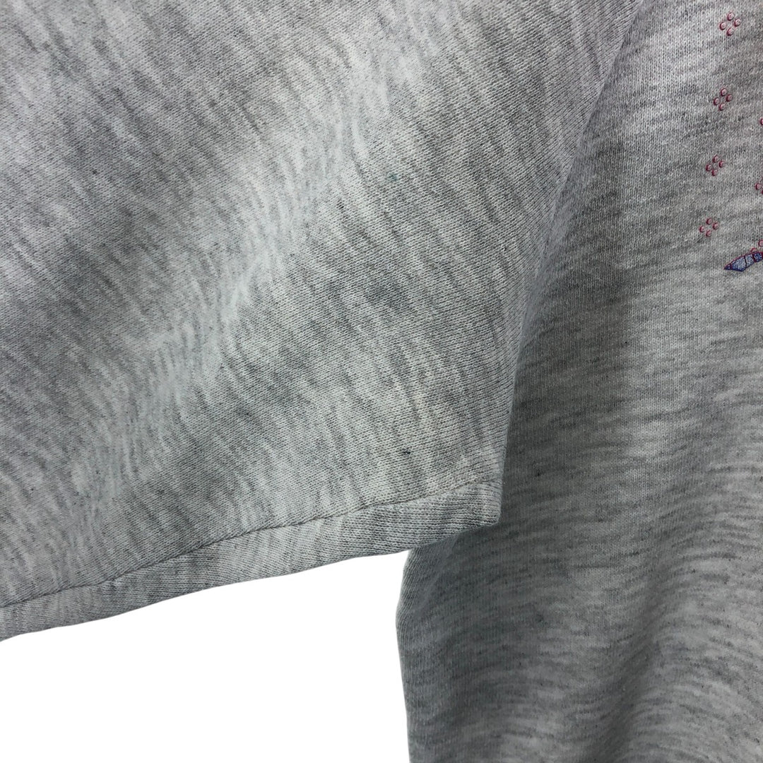 Vintage 80'S MORNING SUN floral print sweatshirt, made in USA, size XL for women cotton gray type Vintage Second Hand