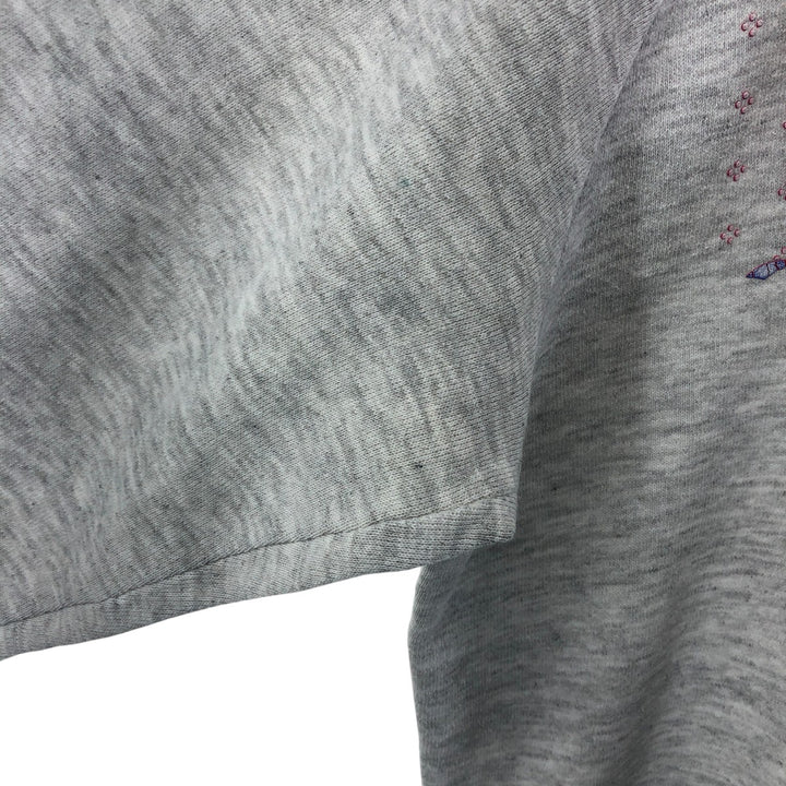 Vintage 80'S MORNING SUN floral print sweatshirt, made in USA, size XL for women cotton gray type Vintage Second Hand