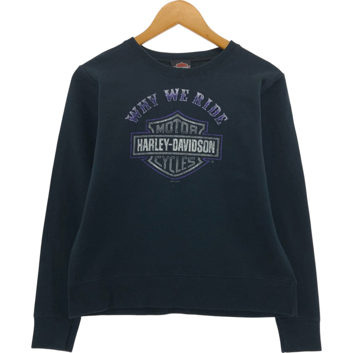 Harley-Davidson Advertising Sweatshirt, Men's S size cotton black type Vintage Second Hand