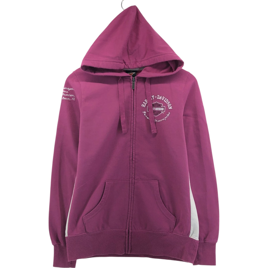 Harley-Davidson Sweat Full Zip Hoodie for Women (S) cotton purple type Vintage Second Hand