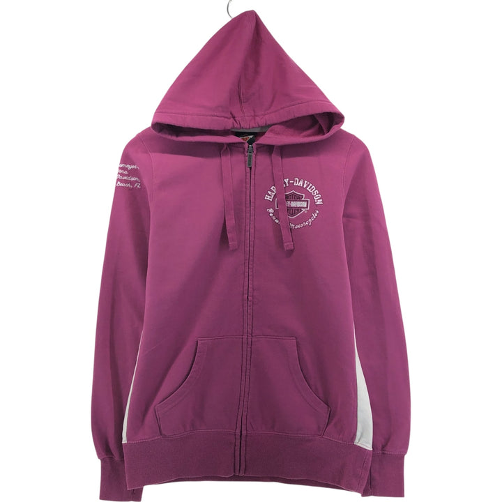 Harley-Davidson Sweat Full Zip Hoodie for Women (S) cotton purple type Vintage Second Hand