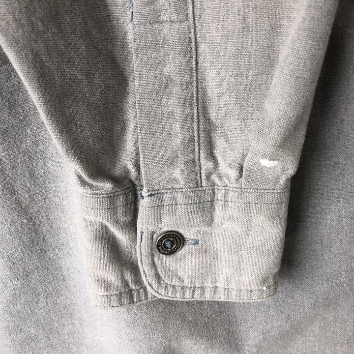 Harley-Davidson Eagle Pattern Back Print Long Sleeve Cotton Shirt Women's Size L cotton gray type Vintage Second Hand