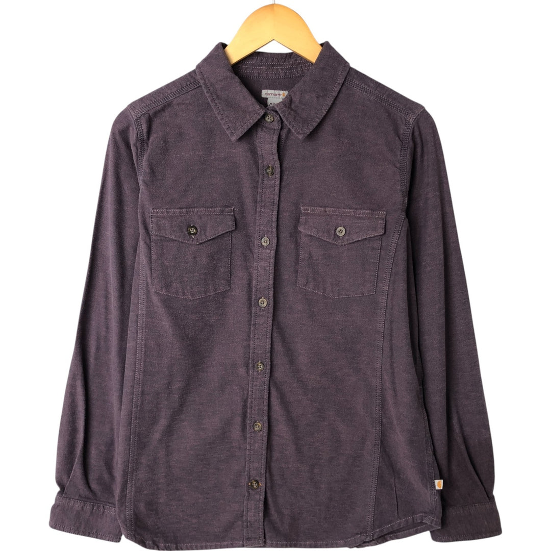 Carhartt Long Sleeve Cotton Shirt, Women's Size M cotton purple type Vintage Second Hand