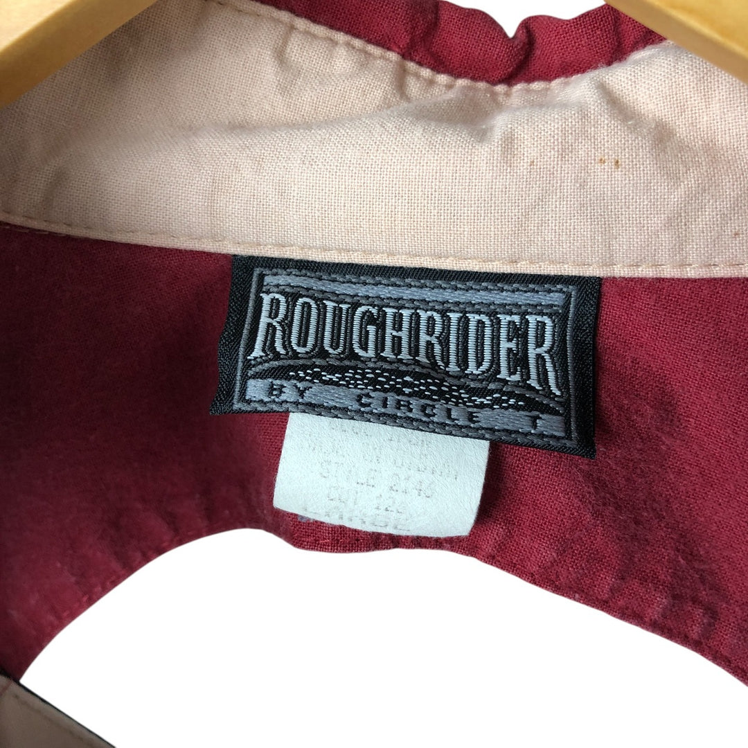 ROUGHRIDER Long Sleeve Western Shirt Made in USA Women's Size L cotton Beige type Vintage Second Hand