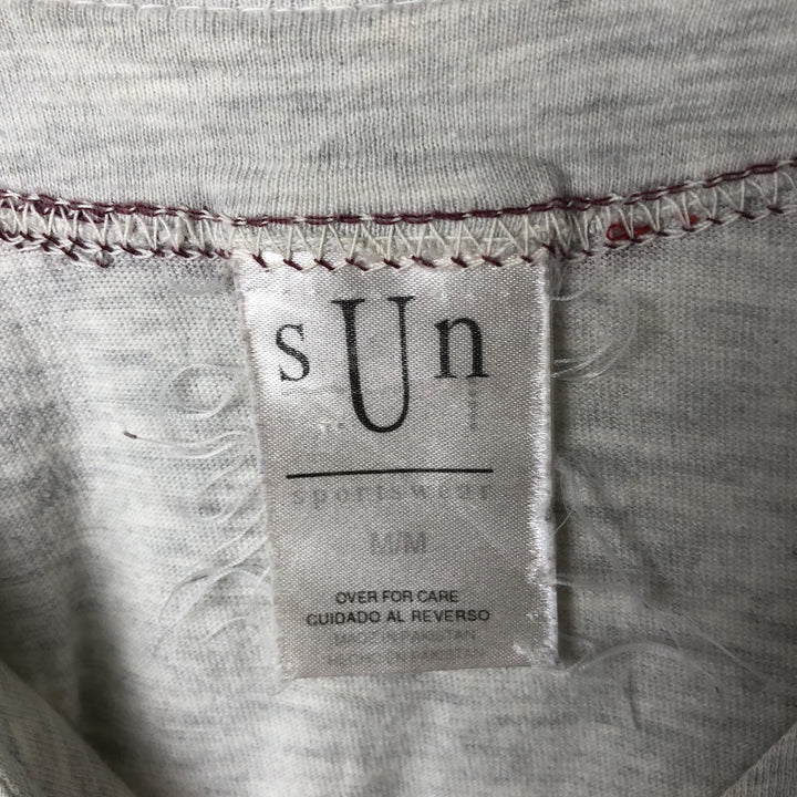 90'S SUN SPORTSWEAR Looney Tunes Bugs Bunny Short Sleeve Cotton Shirt Baseball Shirt Women's M Size cotton gray type Vintage Second Hand