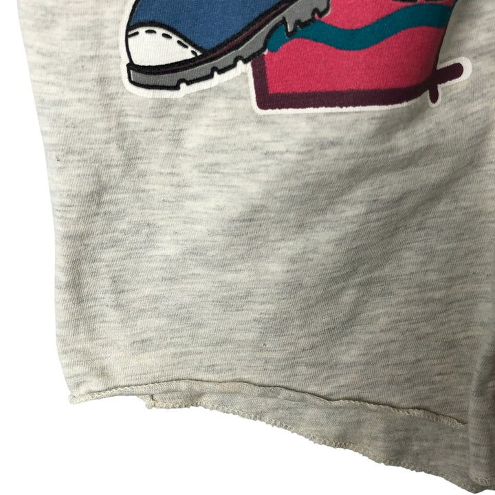 90'S SUN SPORTSWEAR Looney Tunes Bugs Bunny Short Sleeve Cotton Shirt Baseball Shirt Women's M Size cotton gray type Vintage Second Hand