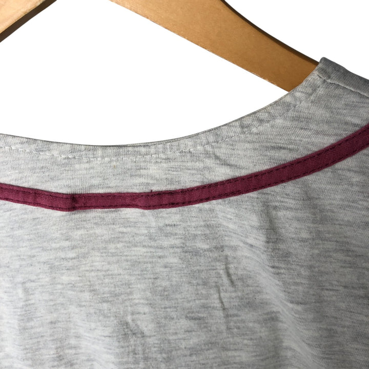 90'S SUN SPORTSWEAR Looney Tunes Bugs Bunny Short Sleeve Cotton Shirt Baseball Shirt Women's M Size cotton gray type Vintage Second Hand