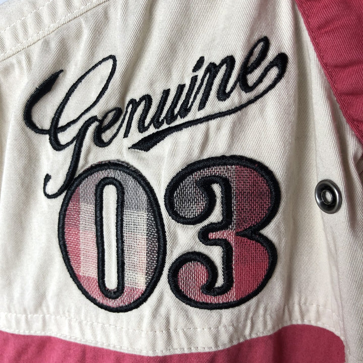 Harley-Davidson Full Zip Open Collar Short Sleeve Work Shirt Women's M cotton Beige type Vintage Second Hand