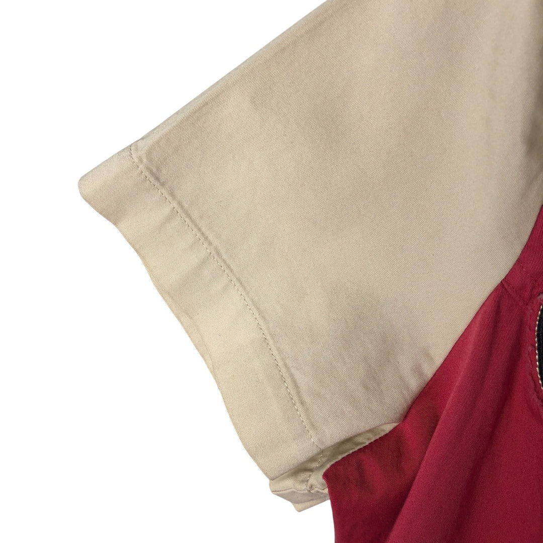 Harley-Davidson Full Zip Open Collar Short Sleeve Work Shirt Women's M cotton Beige type Vintage Second Hand