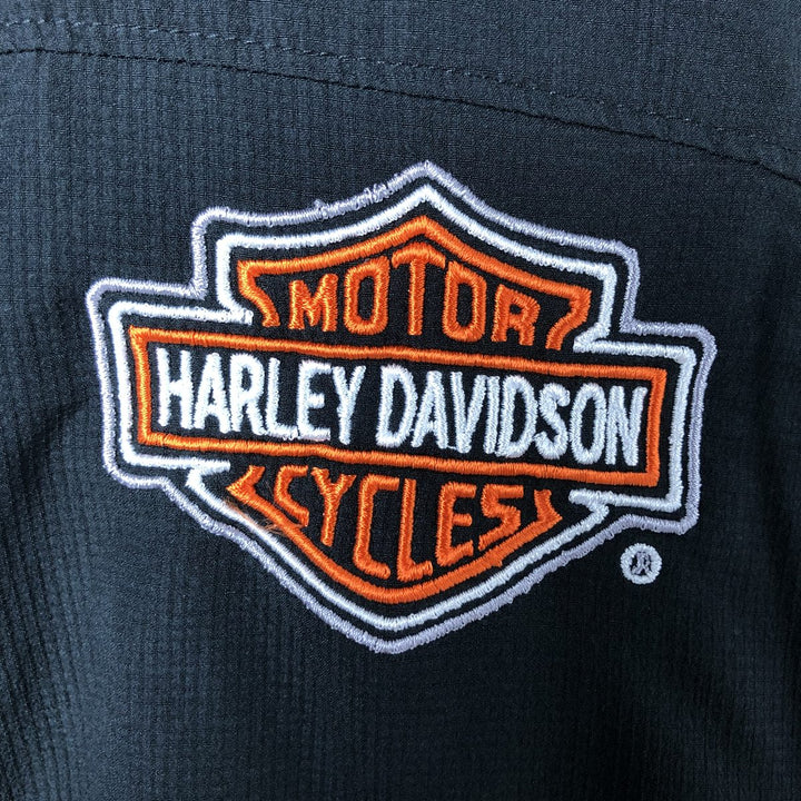NORTH END SPORT Harley-Davidson Short Sleeve Work Shirt for Women (Size L) polyester black type Vintage Second Hand