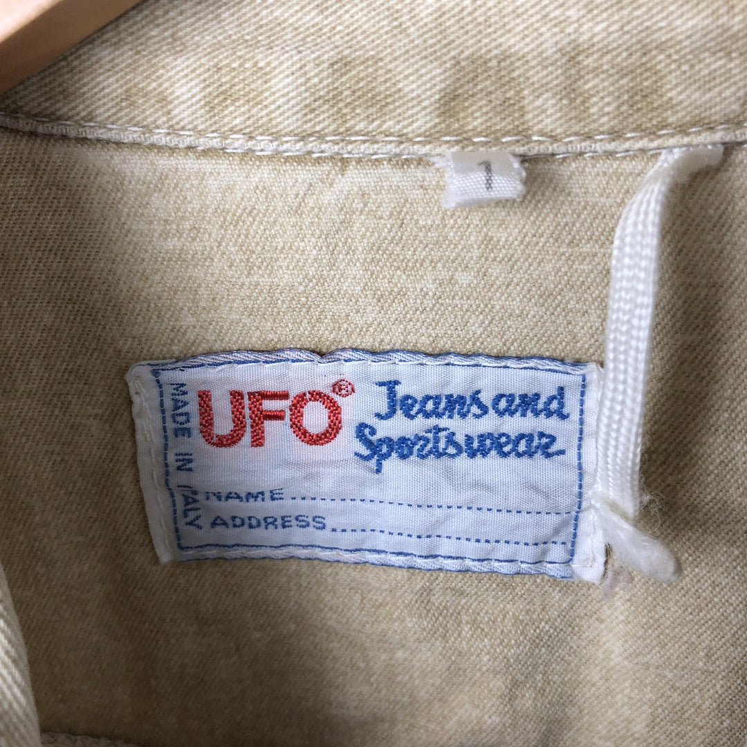 UFO denim jacket, denim jacket, made in Italy, women's size M, vintage cotton Beige type Vintage Second Hand