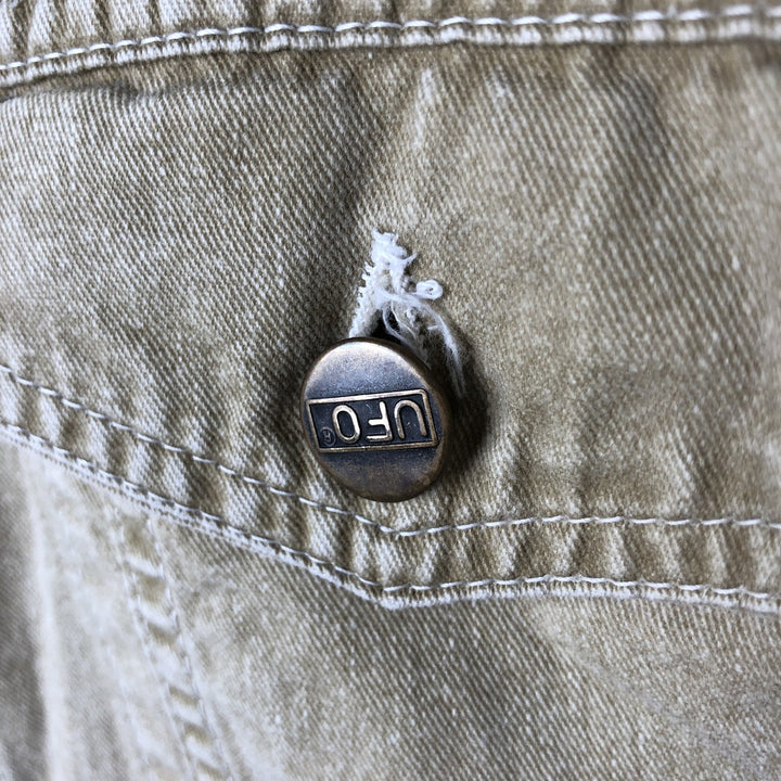 UFO denim jacket, denim jacket, made in Italy, women's size M, vintage cotton Beige type Vintage Second Hand